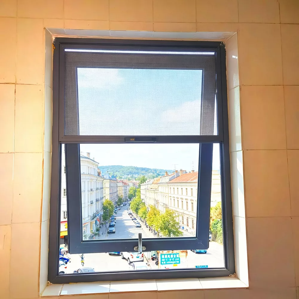 Nicht isolierendes Fenster aus Aluminiumlegierung mit Schirm und oberer Aufhängung
